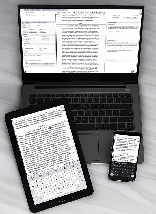 Novel Goggles on various devices: Laptop, tablet and phone.