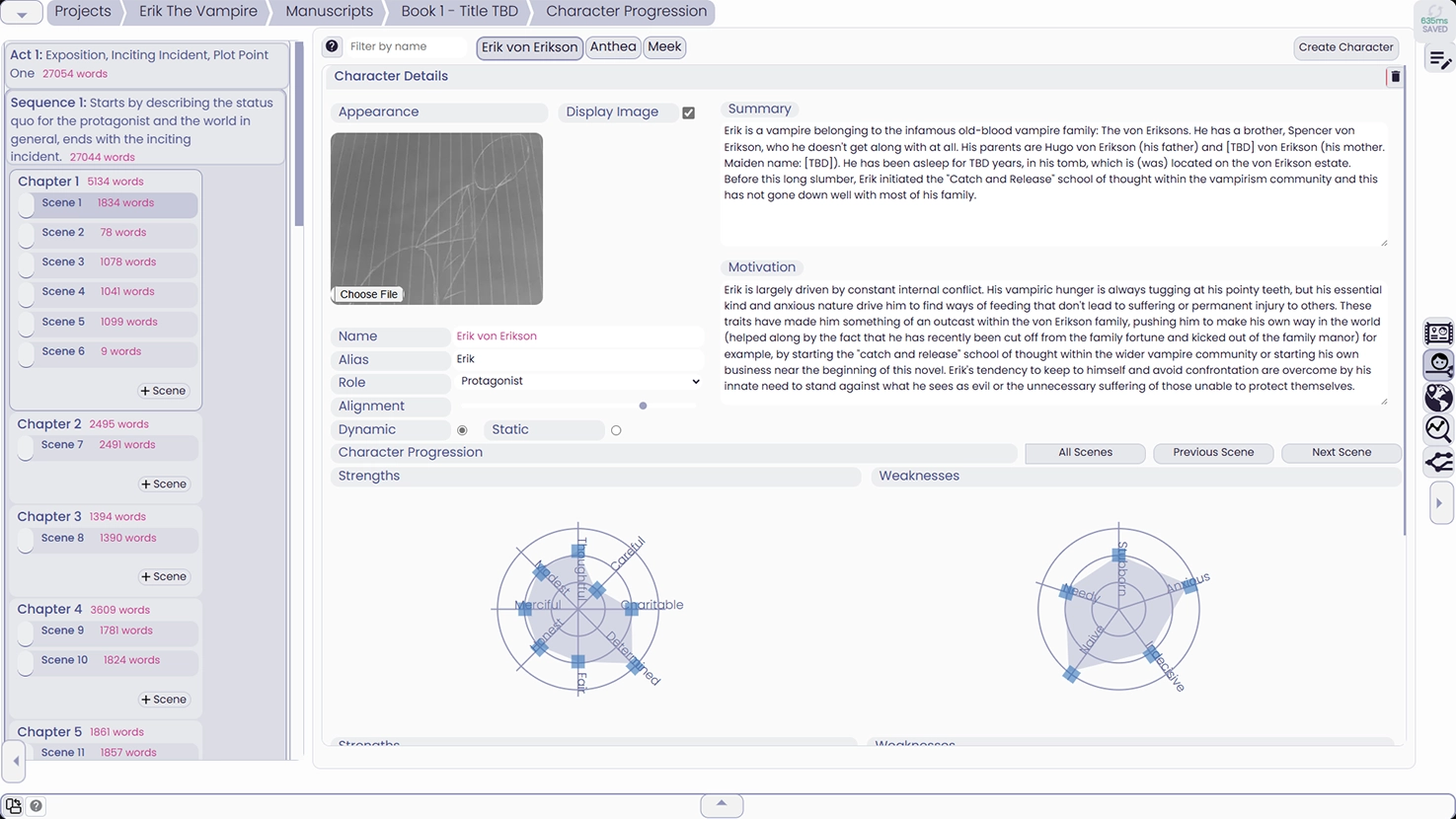 Novel Goggles Character Progression Features.