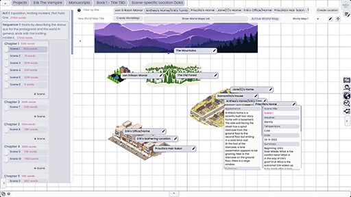 Novel Goggles World Building Features.